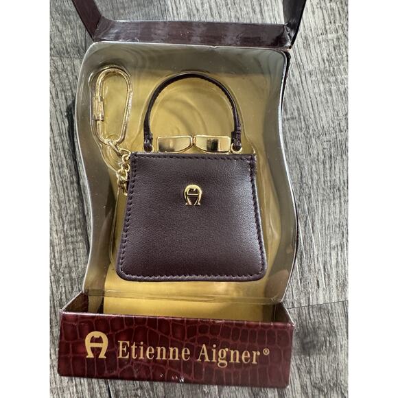 Vintage NEW Etienne Aigner Mini Miniatures Purse Bag Keychain Charm Accessory - Picture 7 of 10